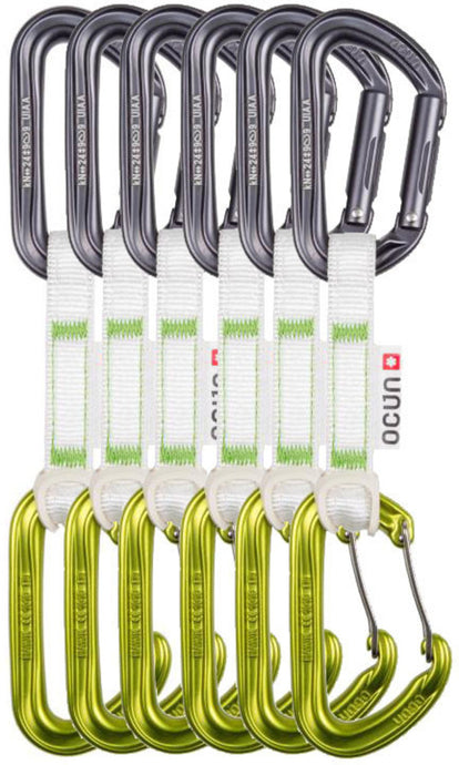 Express-Set Ocún Hawk QD Combi Bio-Dyn-Ring 15mm 10cm 6er-Pack grün