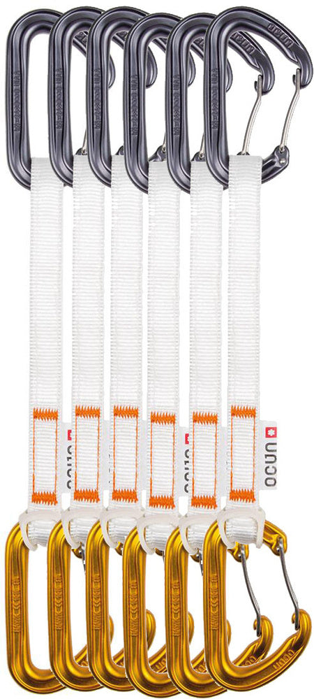 Express-Set Ocún Hawk QD Wire Bio-Dyn-Ring 15mm 20cm 6er-Pack orange