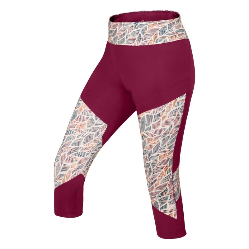 Laden Sie das Bild in Galerie -Viewer, Damen Kletterleggings Ocún Rhea 3/4 Leggings Wein Rhododendron
