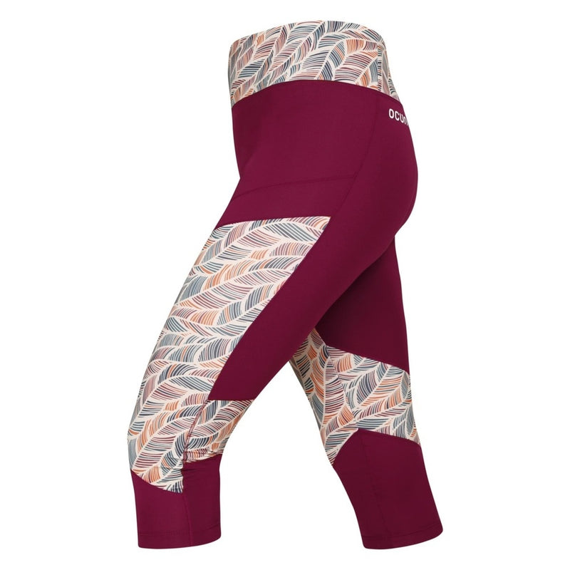 Laden Sie das Bild in Galerie -Viewer, Damen Kletterleggings Ocún Rhea 3/4 Leggings Wein Rhododendron
