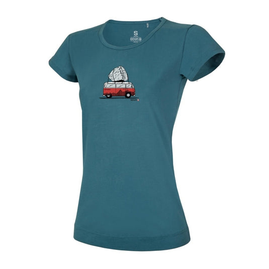 Damen-T-Shirt Ocún Classic T Women Bus-Stone Blue Hydro