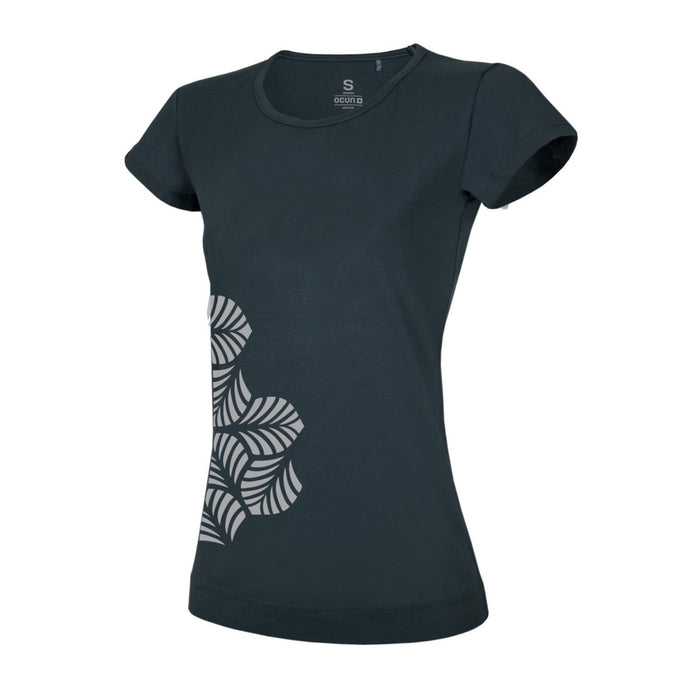 Damen T-Shirt Ocún Classic T Women Blätter Anthrazit Obsidian