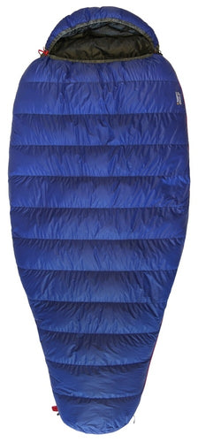 Dreijahreszeiten-Daunenschlafsack Warmpeace Spacer 600 mittelblau/grau/schwarz 180cm