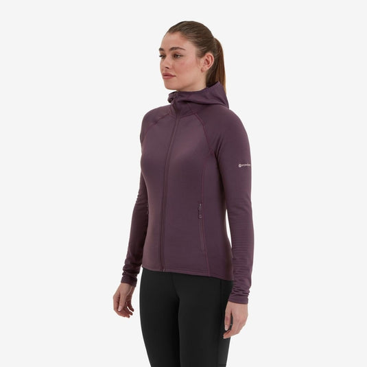 Damen-Sweatshirt Montane Fem Protium Lite Hoodie Maulbeere