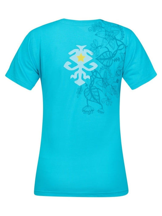 Damen T-Shirt Rafiki Akiyo Pfauenblau