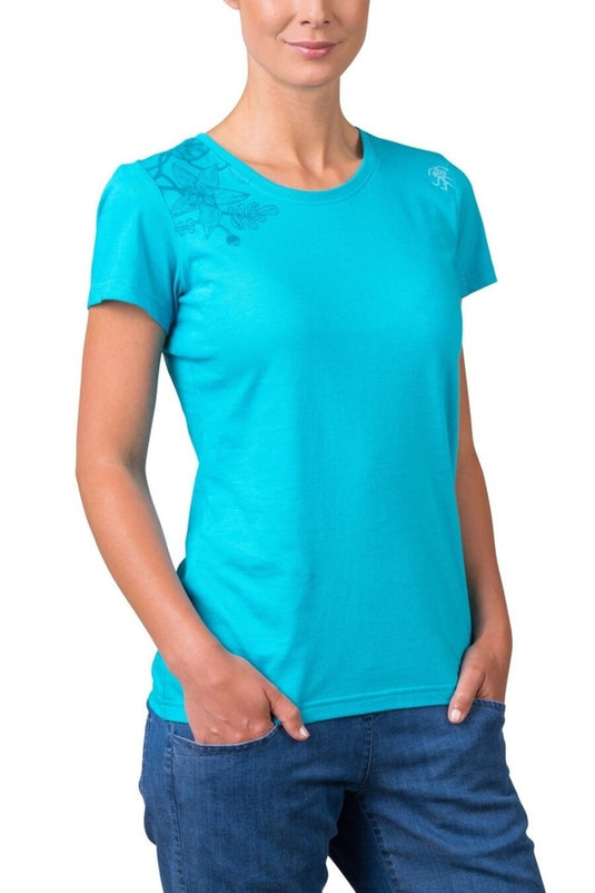 Damen T-Shirt Rafiki Akiyo Pfauenblau