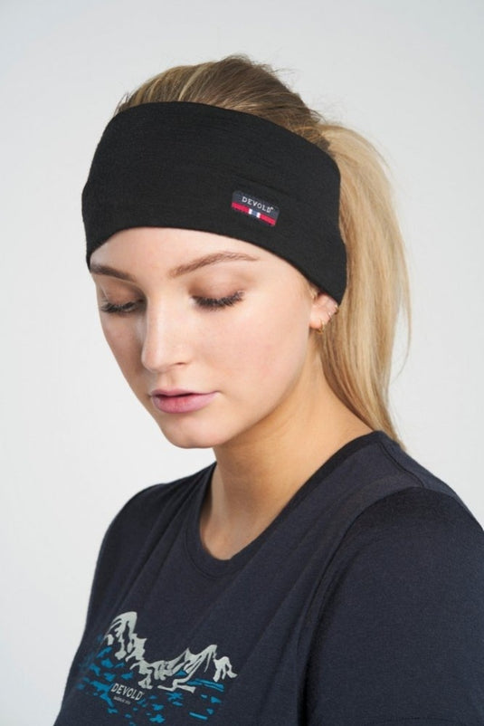 Merino-Stirnband Devold Breeze 150 Stirnband schwarz