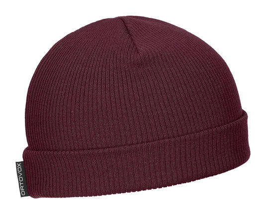 ORTOVOX Nicholson Rib Beanie Dunkelweinfarbene Unisex-Mütze