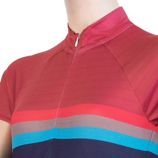 Damen-Radtrikot SENSOR Cycling Summer Stripe cr. Ärmel blau/lila