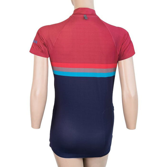 Damen-Radtrikot SENSOR Cycling Summer Stripe cr. Ärmel blau/lila