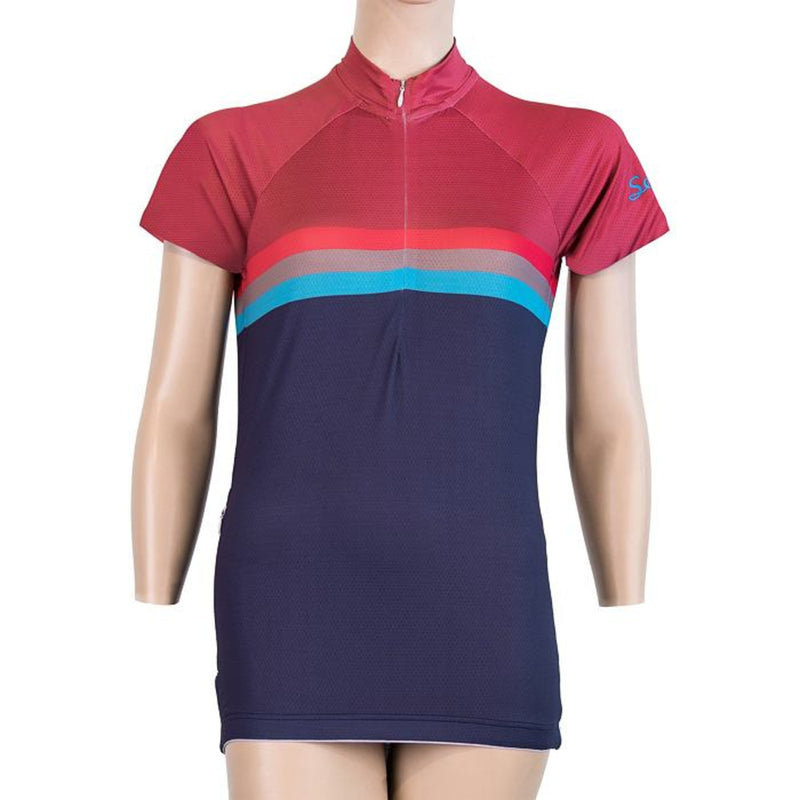 Laden Sie das Bild in Galerie -Viewer, Damen-Radtrikot SENSOR Cycling Summer Stripe cr. Ärmel blau/lila
