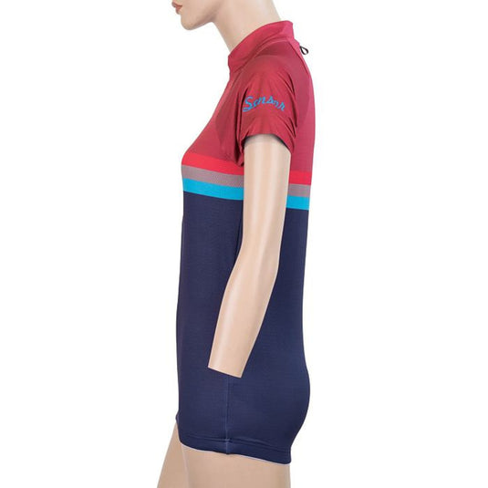 Damen-Radtrikot SENSOR Cycling Summer Stripe cr. Ärmel blau/lila